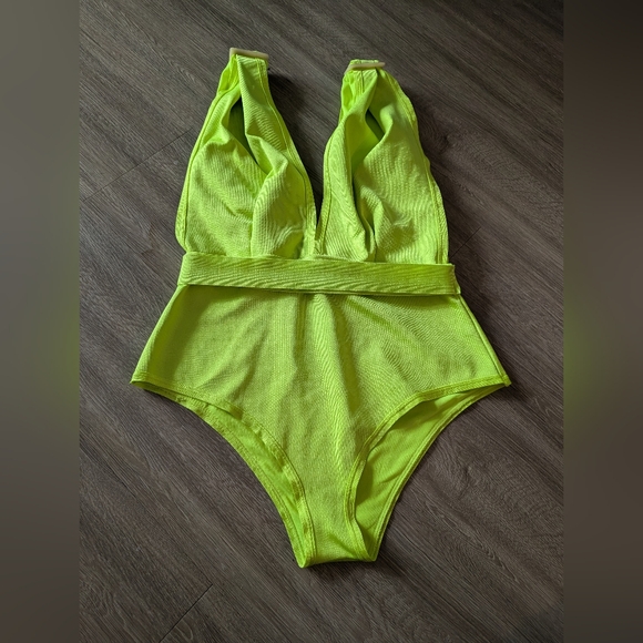Neon Green Swimsuit ASOS Design US 8 - Picture 6 of 7